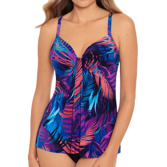 MIRACLESUIT CALIENTE TROPICA MARINA TANKINI TOP BOTTOMS SWIMSUIT 2 PC SET SZ 10 - Picture 1 of 12